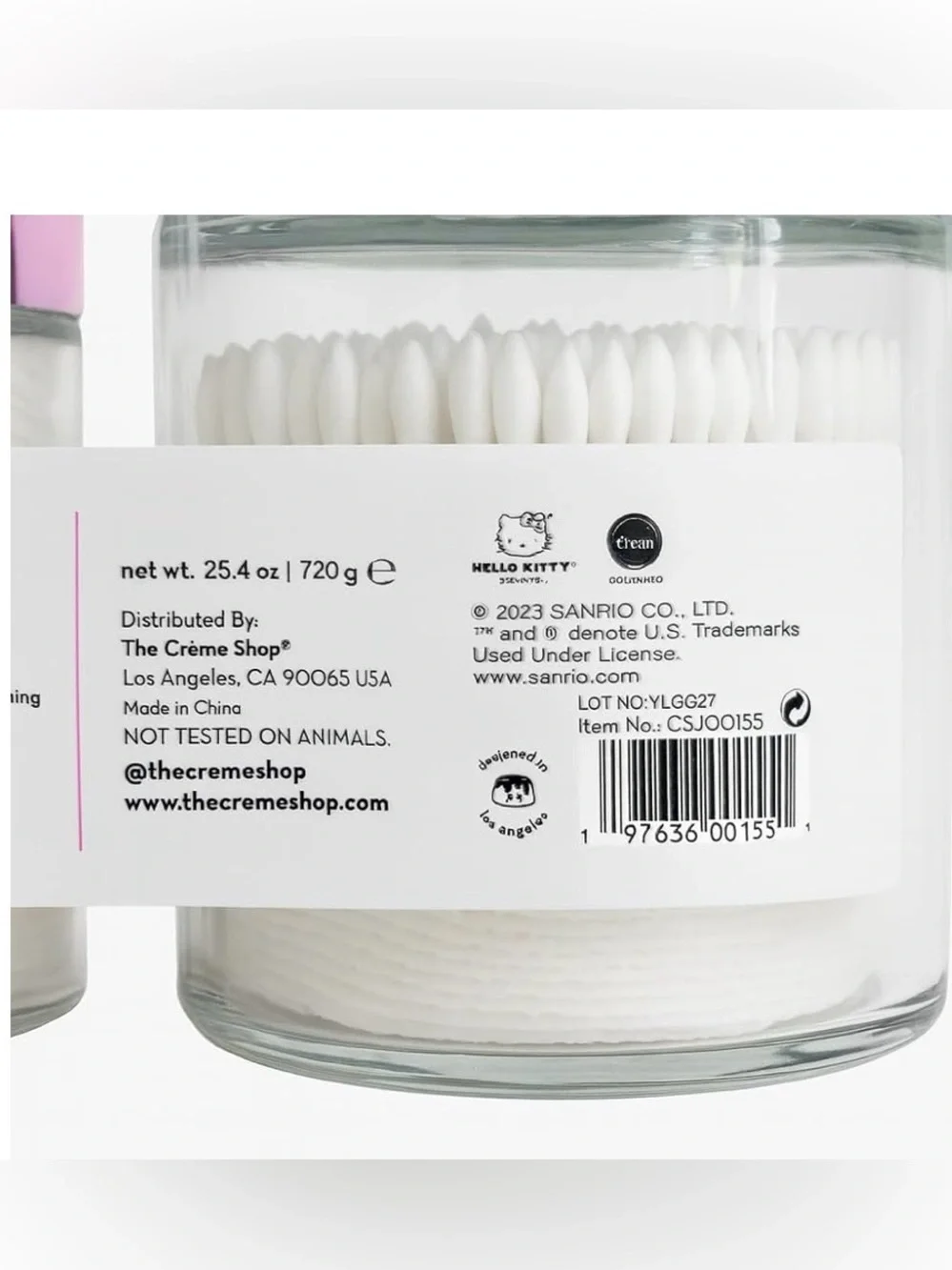 The Crème Shop x Hello Kitty Cotton Swabs & Cotton Pads Set - Pink NEW!